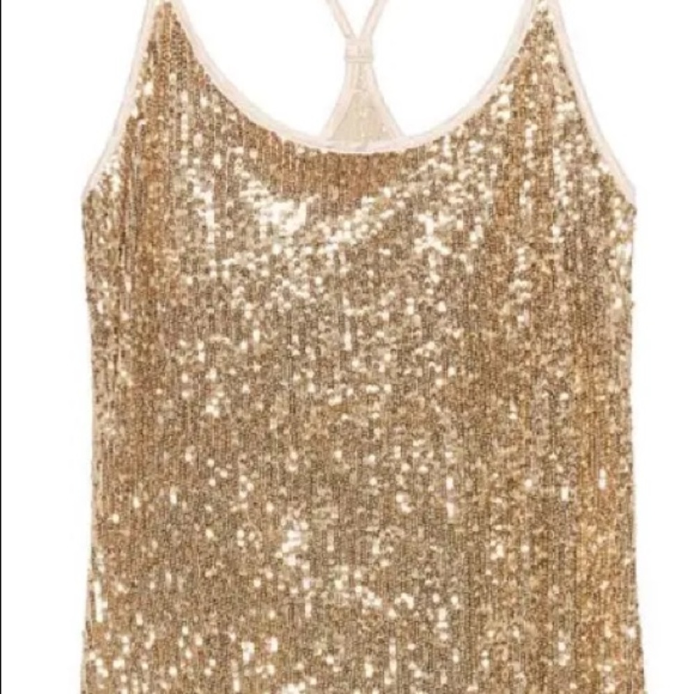 NWT Victoria’s Secret Gold Sequin Sparkly Cami Top